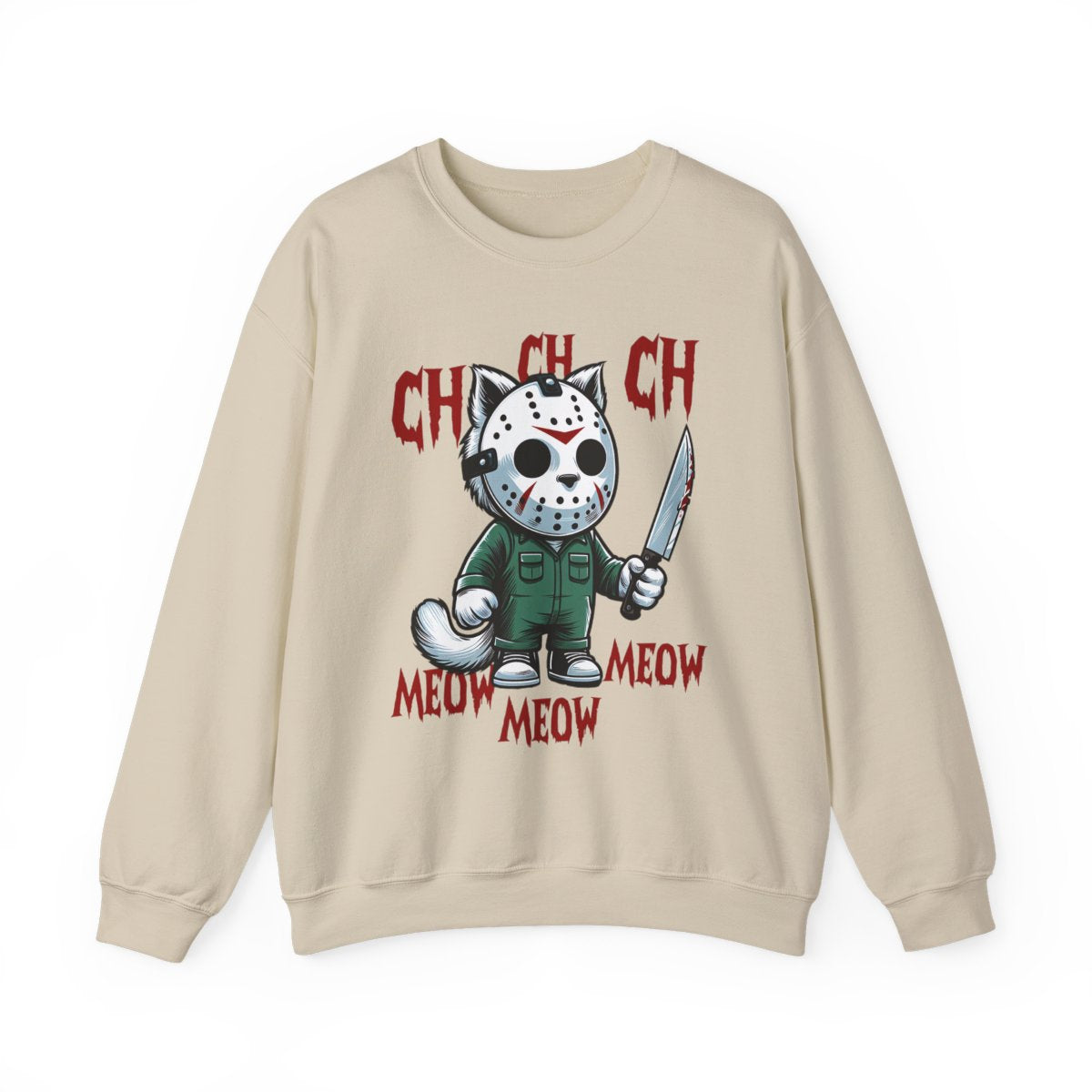 Ch Ch Ch Meow Meow Halloween Cat Sweatshirt - funny sweatshirt by Cheeky Business