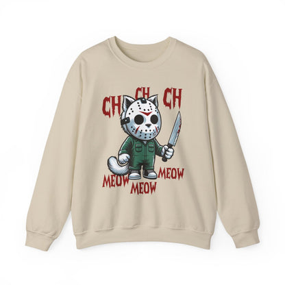 Ch Ch Ch Meow Meow Halloween Cat Sweatshirt - funny sweatshirt by Cheeky Business