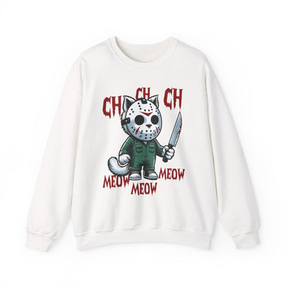 Ch Ch Ch Meow Meow Halloween Cat Sweatshirt - funny sweatshirt by Cheeky Business