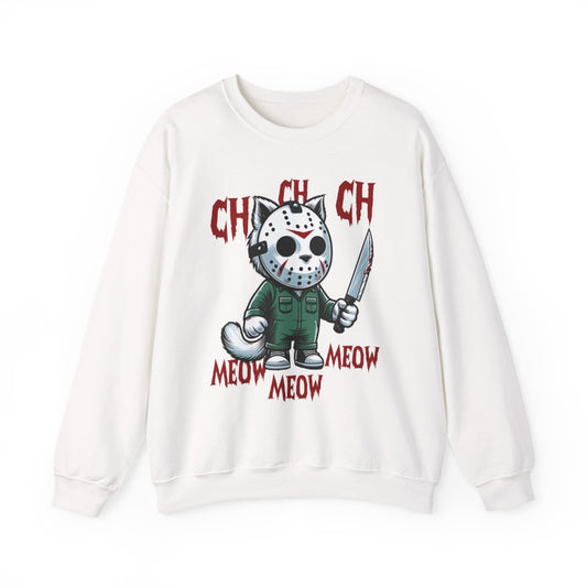 Ch Ch Ch Meow Meow Halloween Cat Sweatshirt - funny sweatshirt by Cheeky Business