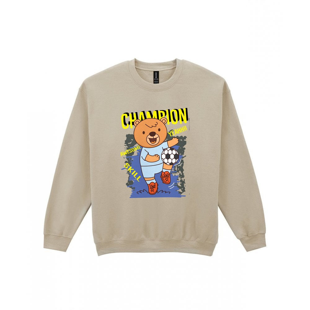 Kids Champion Football Bear T-Shirt & Sweatshirt Sweatshirt in Sand