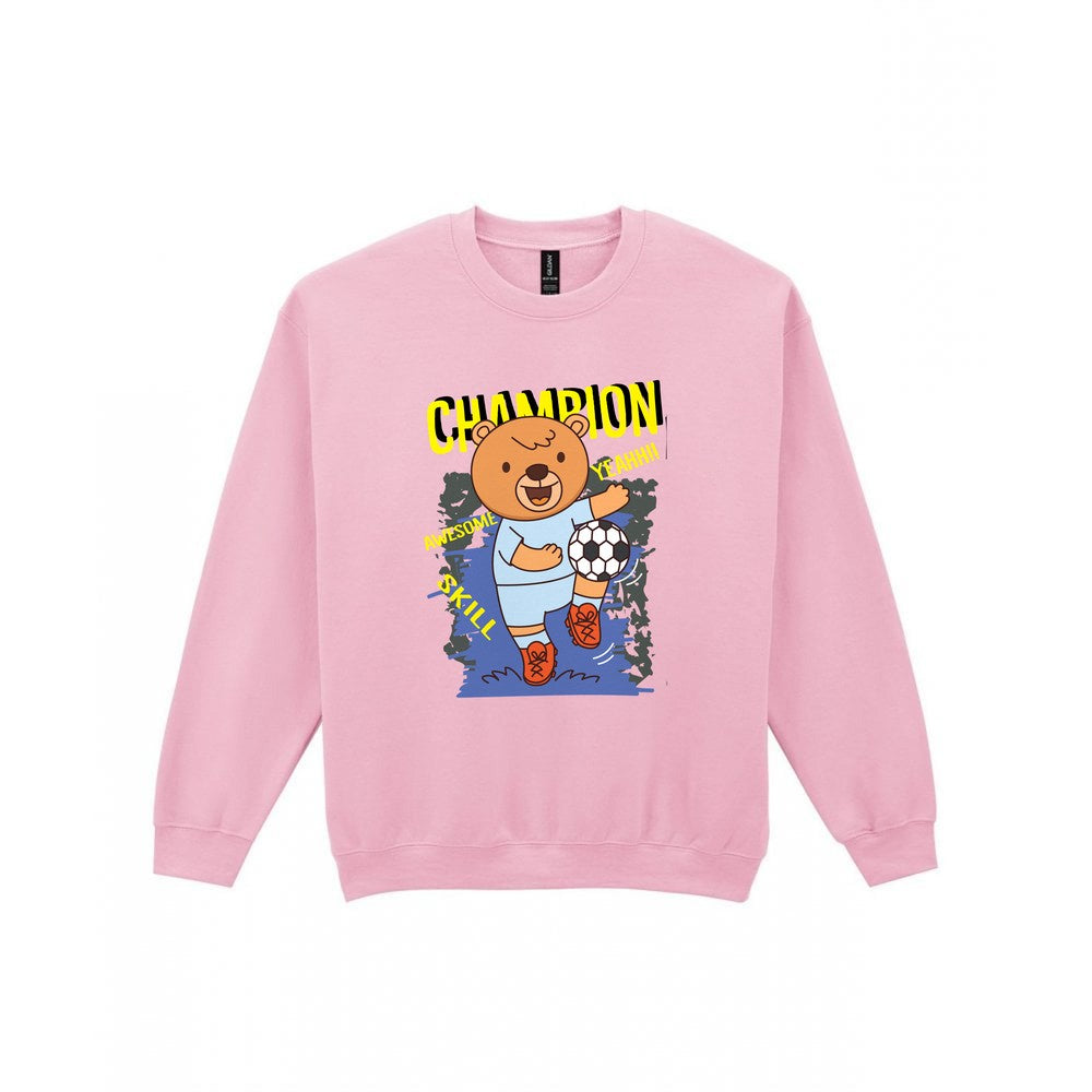 Kids Champion Football Bear T-Shirt & Sweatshirt Sweatshirt in Light Pink