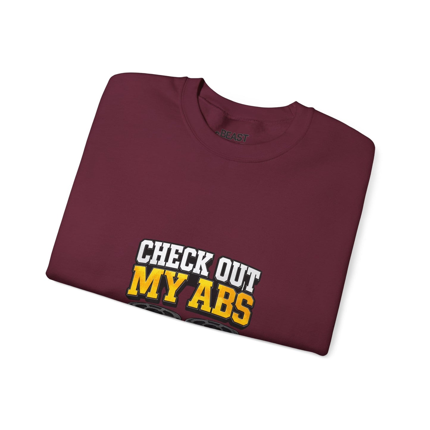 dark heather crew neck sweatshirt with abs filament double pun funny design