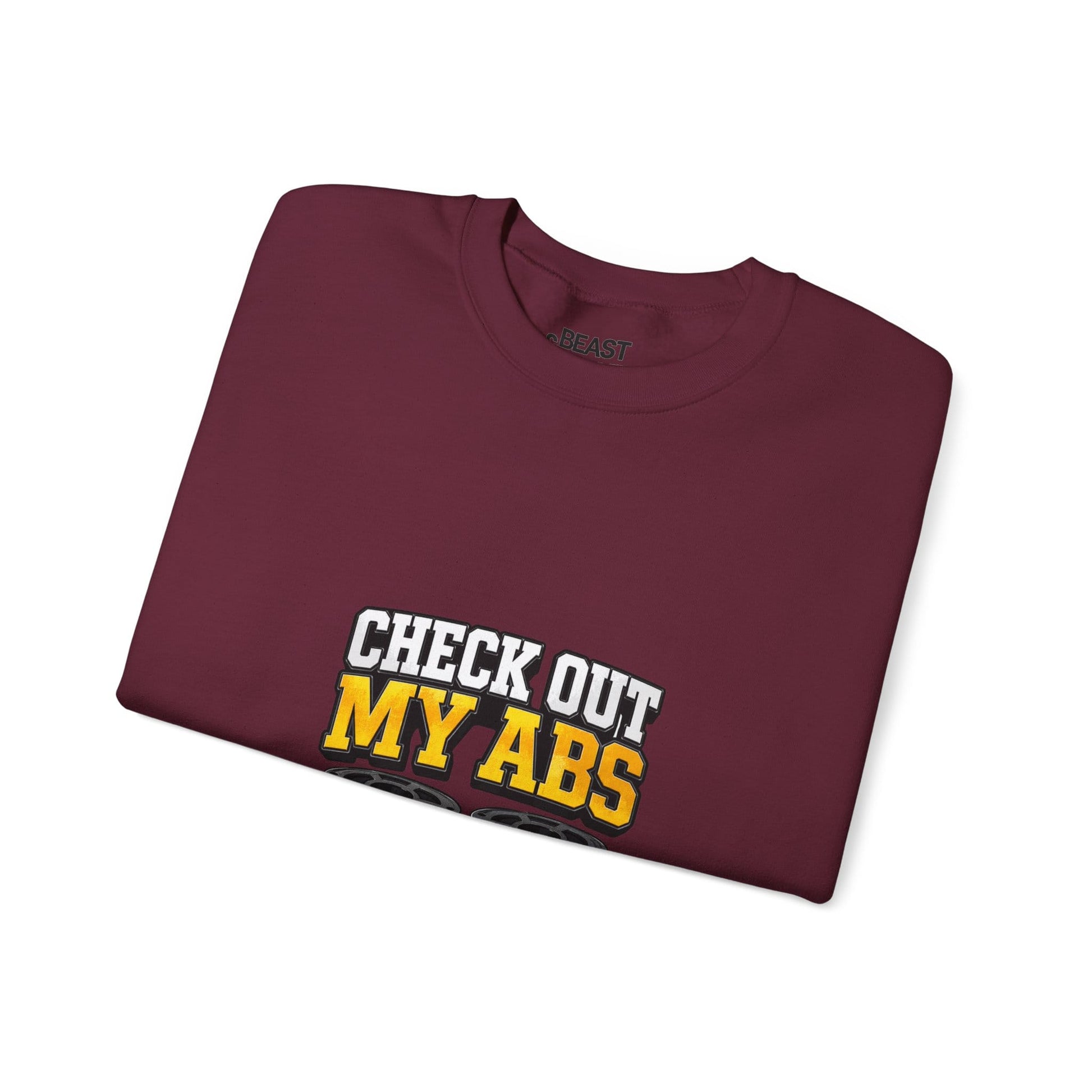 dark heather crew neck sweatshirt with abs filament double pun funny design