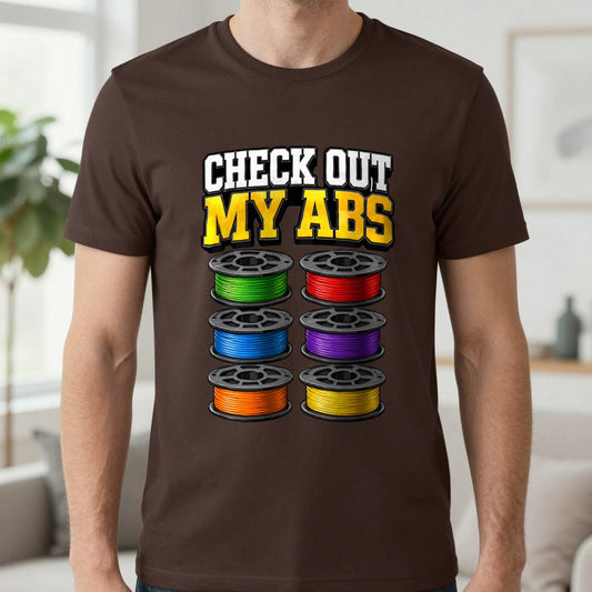 Check Out My ABS Funny 3D Printing T-Shirt in Dark Chocolate, worn, our photo