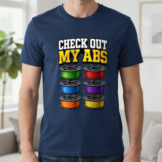 Check Out My ABS Funny 3D Printing T-Shirt in Navy, worn, our photo