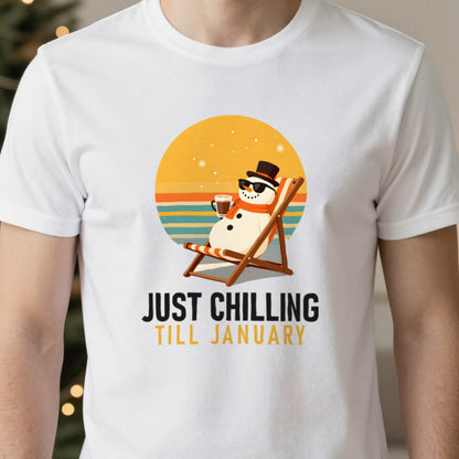 Chill Out Snowman Funny Christmas Jumper & T-Shirt in another colour