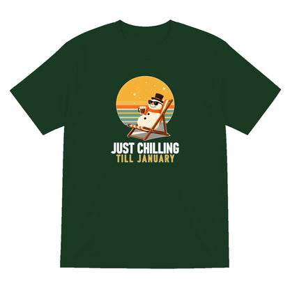 Chill Out Snowman Funny Christmas Jumper & T-Shirt T-Shirt in Forest Green