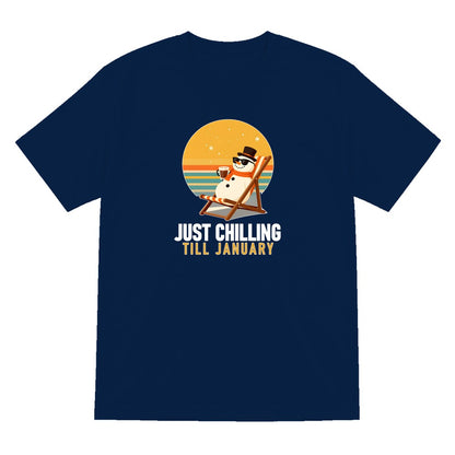 Chill Out Snowman Funny Christmas Jumper & T-Shirt T-Shirt in Navy