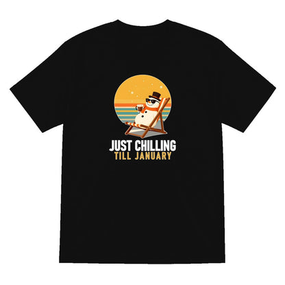 Chill Out Snowman Funny Christmas Jumper & T-Shirt T-Shirt in Black