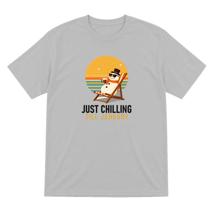Chill Out Snowman Funny Christmas Jumper & T-Shirt T-Shirt in Sport Grey