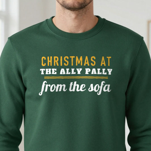 Christmas At The Ally Pally From The Sofa Funny Darts Christmas Jumper & T-Shirt close-up
