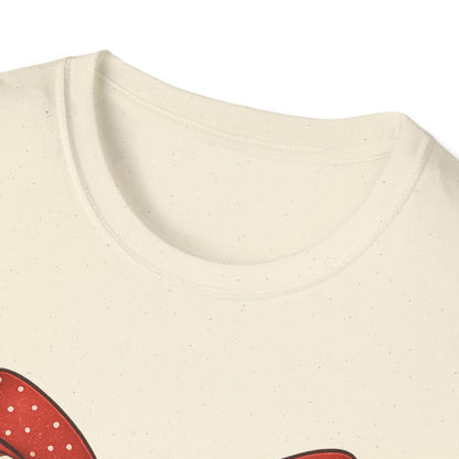 Christmas Candy Canes Bow T-Shirt - funny t-shirt by Cheeky Business
