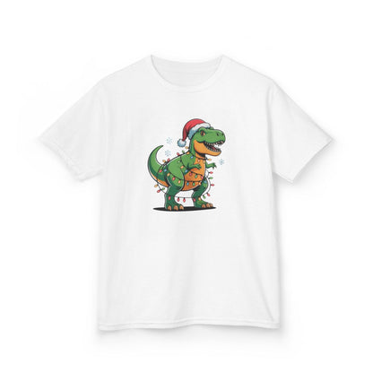 Christmas Dino Kids T-Shirt - funny t-shirt by Cheeky Business