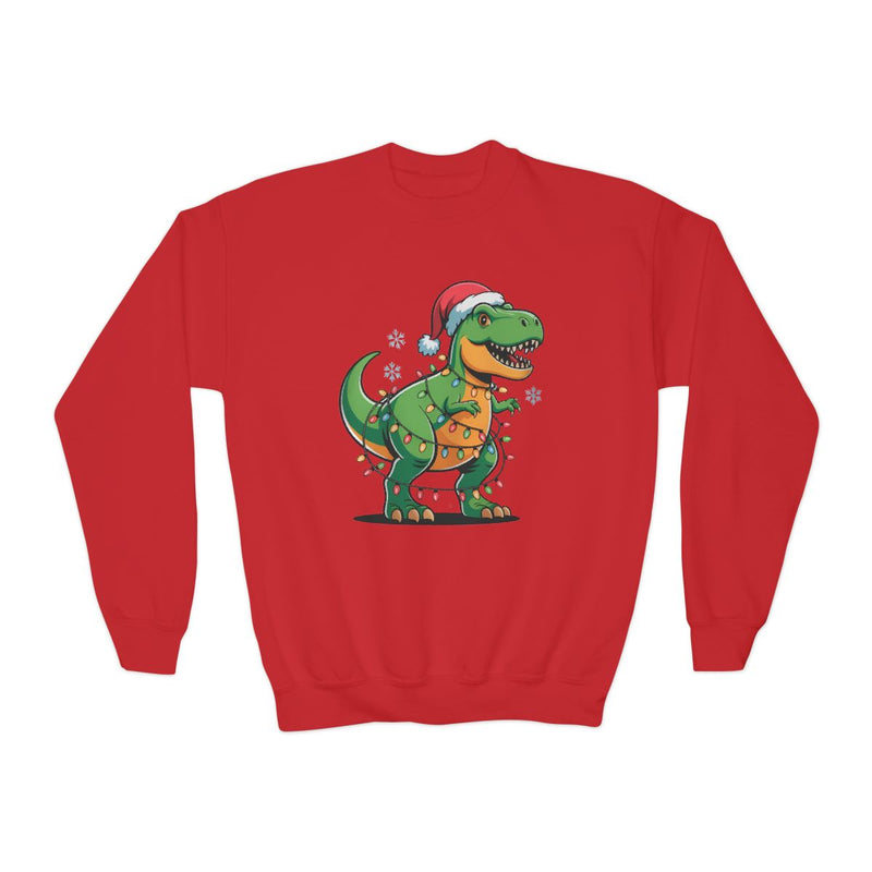 Christmas Dino Lights Youth Sweatshirt