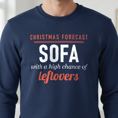 Christmas Forecast Sofa With A High Chance Of Leftovers Funny Christmas Jumper & T-Shirt in another colour