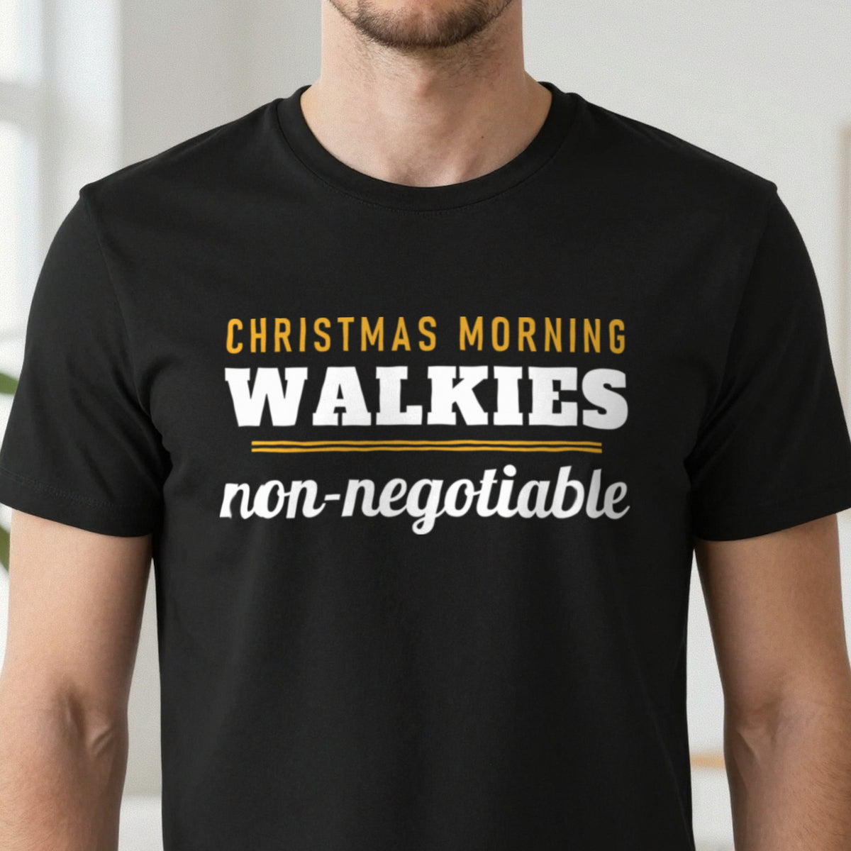 Christmas Morning Walkies Non Negotiable Funny Dog Christmas Jumper & T-Shirt in another colour