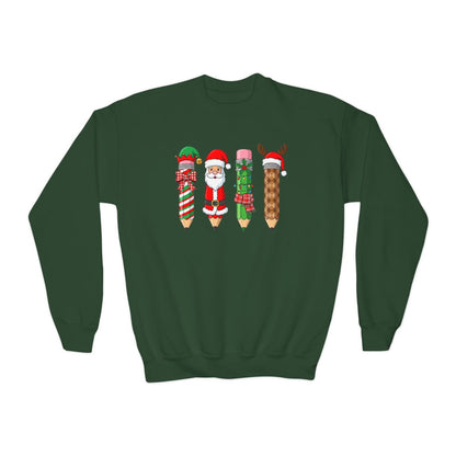 Christmas Pencil Crew Youth Sweatshirt - funny t-shirt by Cheeky Business