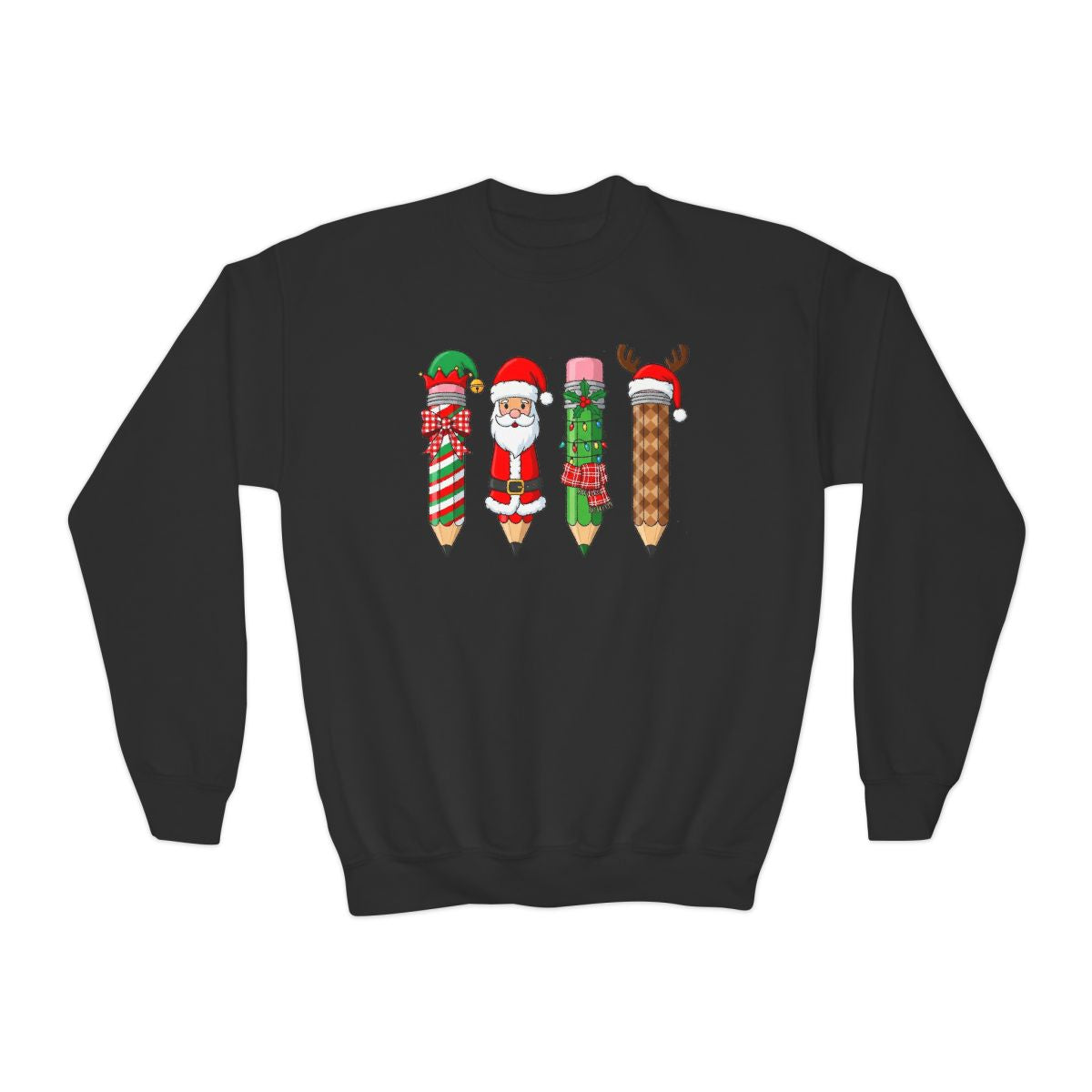 Christmas Pencil Crew Youth Sweatshirt - funny t-shirt by Cheeky Business