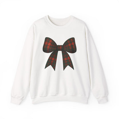 Christmas Tartan Bow Sweatshirt - funny sweatshirt by Cheeky Business