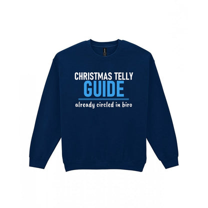 Christmas Telly Guide Already Circled Funny Christmas Jumper & T-Shirt Sweatshirt in Navy