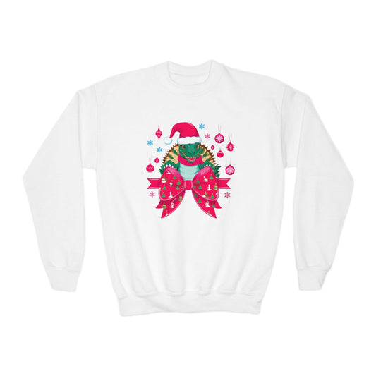 Christmas Turtle Bow Youth Sweatshirt - funny t-shirt by Cheeky Business