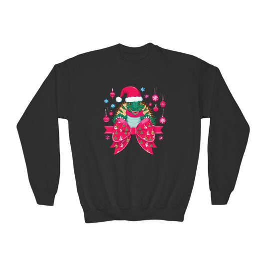 Christmas Turtle Bow Youth Sweatshirt - funny t-shirt by Cheeky Business