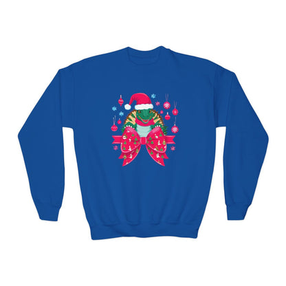 Christmas Turtle Bow Youth Sweatshirt - funny t-shirt by Cheeky Business