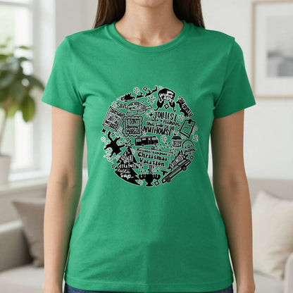 Christmas Vacation Quotes Collage T-Shirt & Sweatshirt in Irish Green, worn, our photo