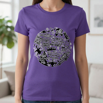 Christmas Vacation Quotes Collage T-Shirt & Sweatshirt in Purple, worn, our photo