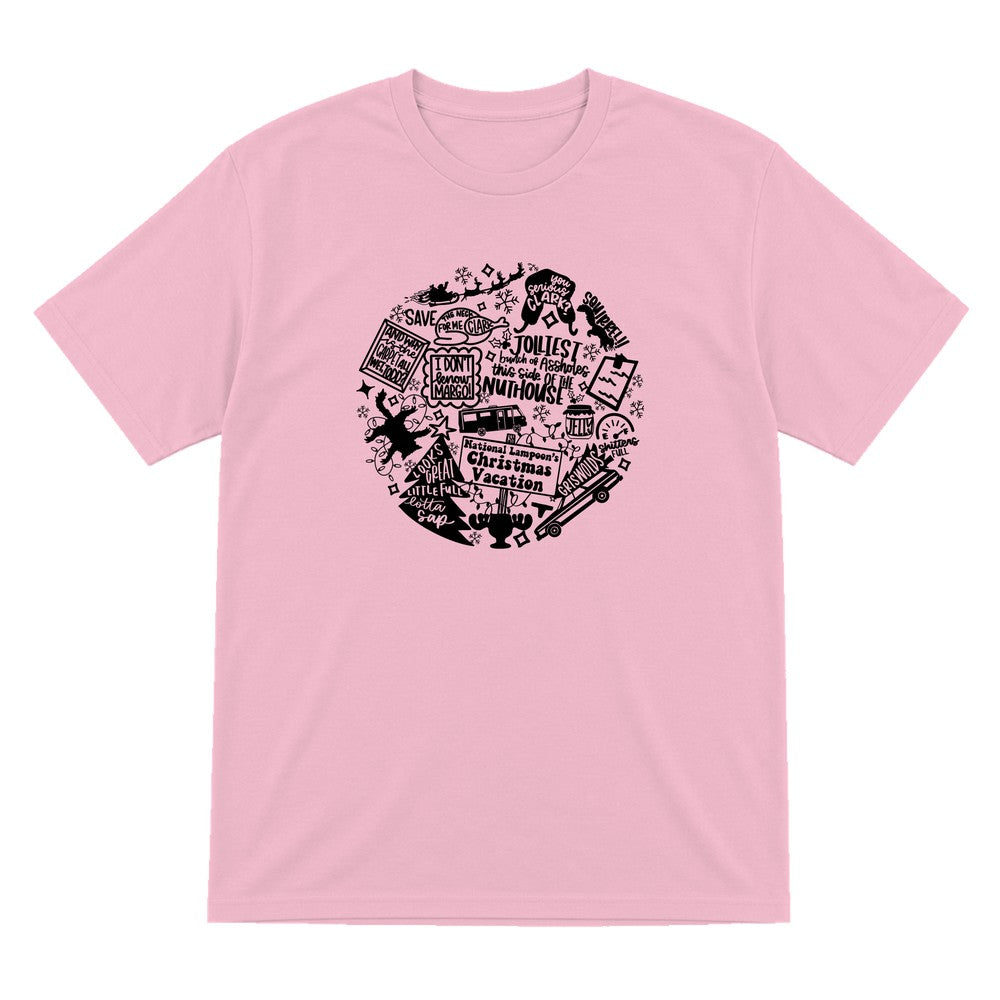 Christmas Vacation Quotes Collage T-Shirt & Sweatshirt T-Shirt in Light Pink