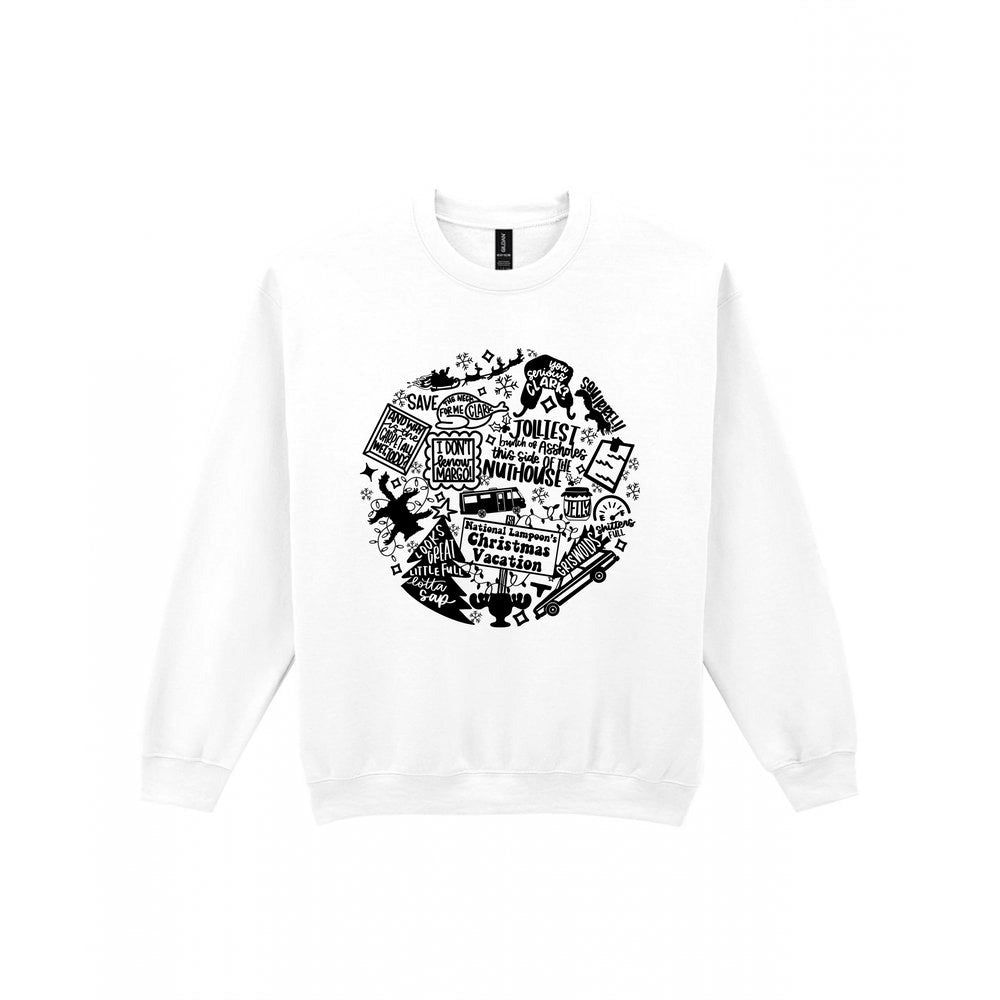 Christmas Vacation Quotes Collage T-Shirt & Sweatshirt Sweatshirt in White