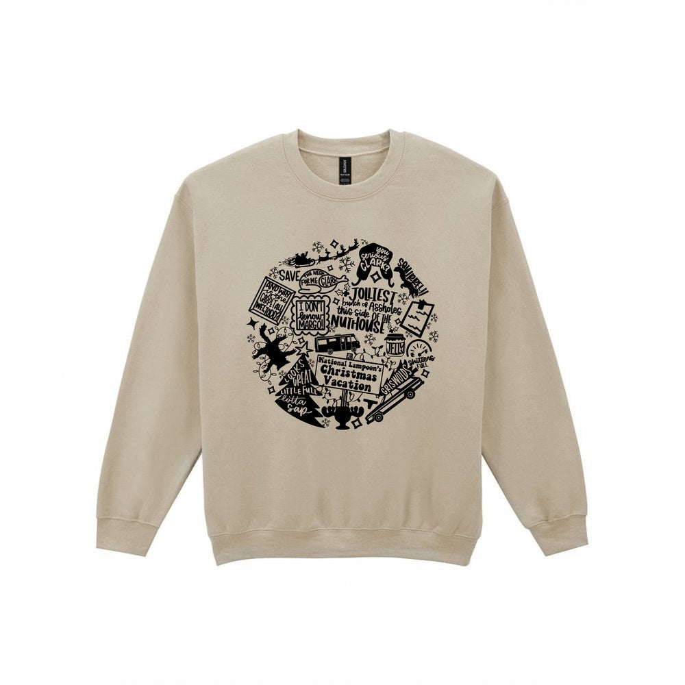 Christmas Vacation Quotes Collage T-Shirt & Sweatshirt Sweatshirt in Sand