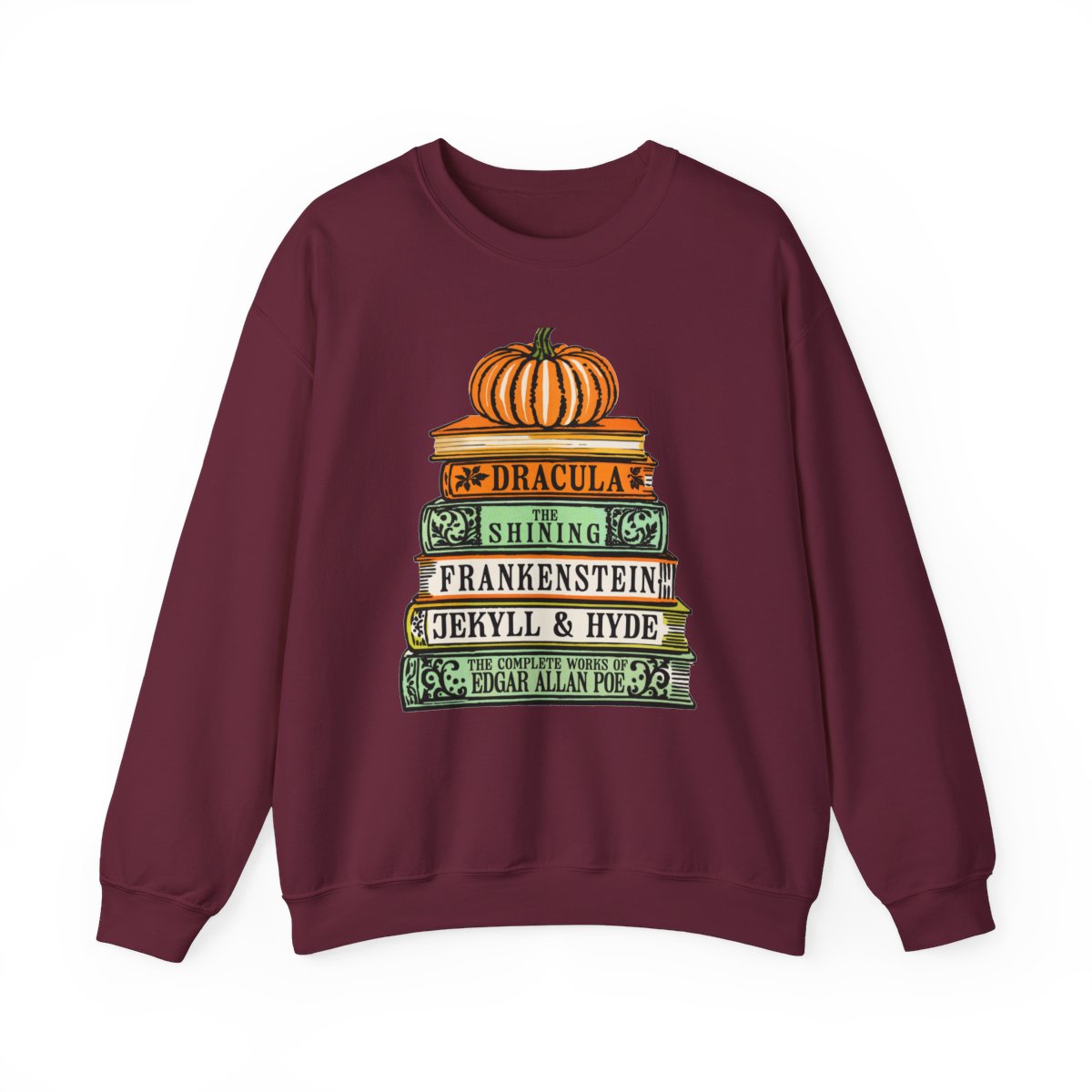 Classic Horror Books Halloween Sweatshirt - funny sweatshirt by Cheeky Business