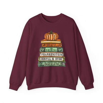Classic Horror Books Halloween Sweatshirt - funny sweatshirt by Cheeky Business