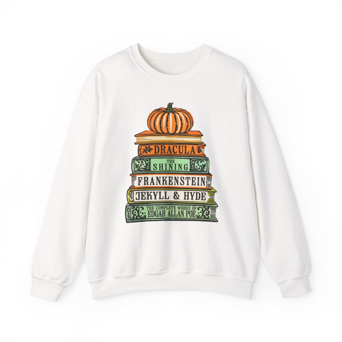 Classic Horror Books Halloween Sweatshirt - funny sweatshirt by Cheeky Business