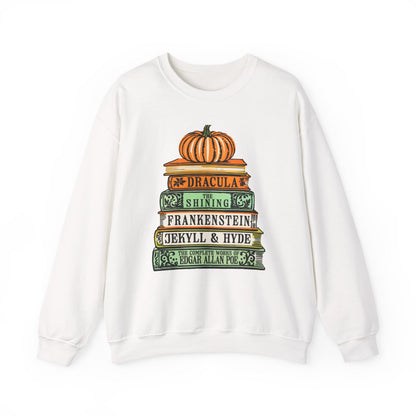 Classic Horror Books Halloween Sweatshirt - funny sweatshirt by Cheeky Business