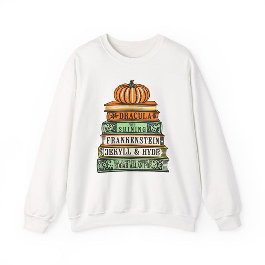Classic Horror Books Halloween Sweatshirt - funny sweatshirt by Cheeky Business