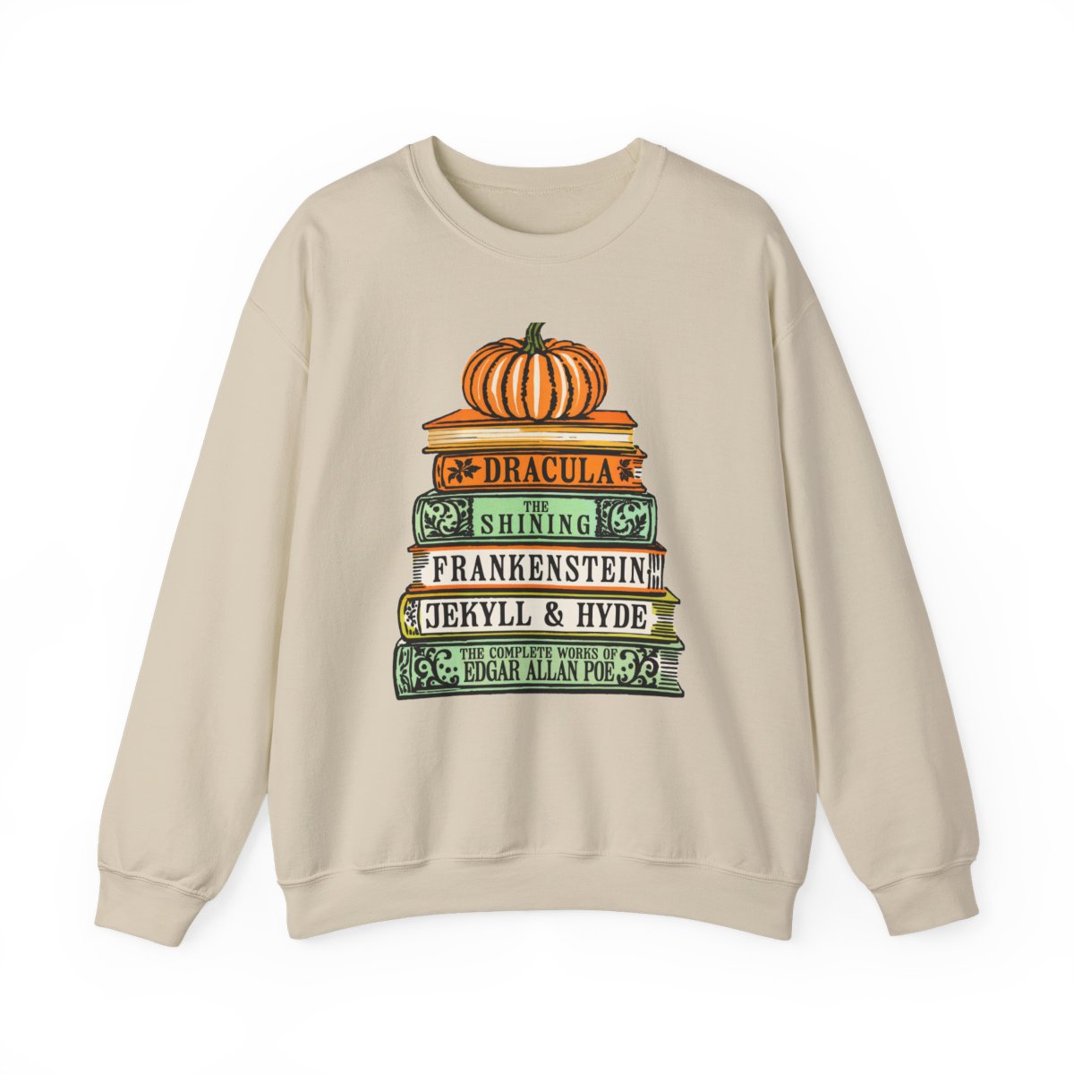 Classic Horror Books Halloween Sweatshirt - funny sweatshirt by Cheeky Business