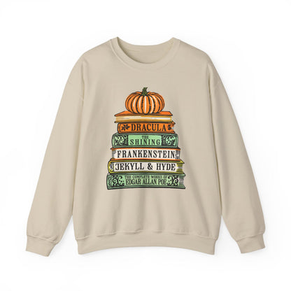 Classic Horror Books Halloween Sweatshirt - funny sweatshirt by Cheeky Business