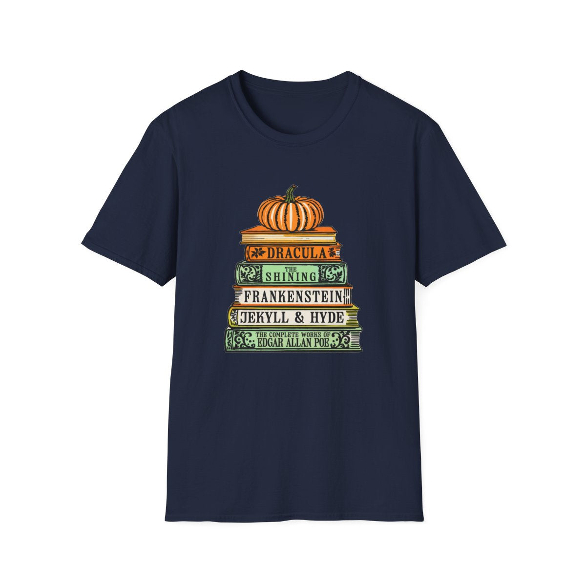 Classic Horror Books Halloween T-Shirt - funny t-shirt by Cheeky Business