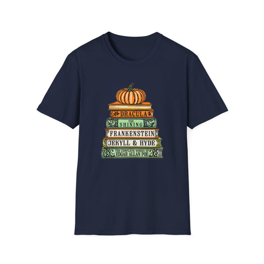Classic Horror Books Halloween T-Shirt - funny t-shirt by Cheeky Business