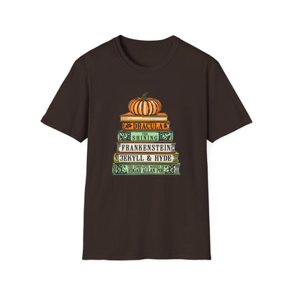 Classic Horror Books Halloween T-Shirt - funny t-shirt by Cheeky Business