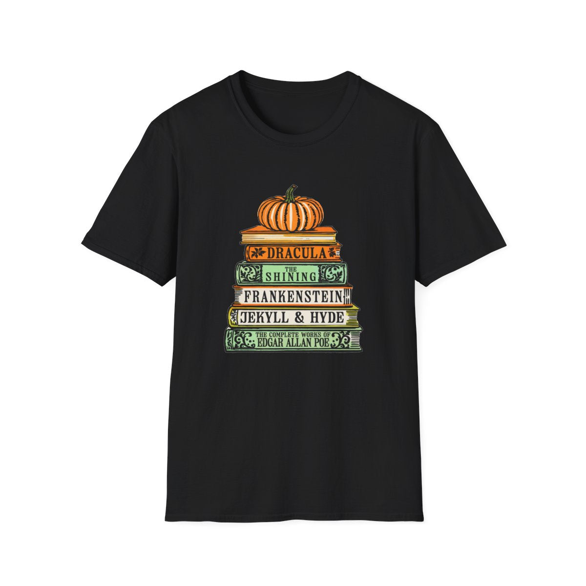 Classic Horror Books Halloween T-Shirt - funny t-shirt by Cheeky Business
