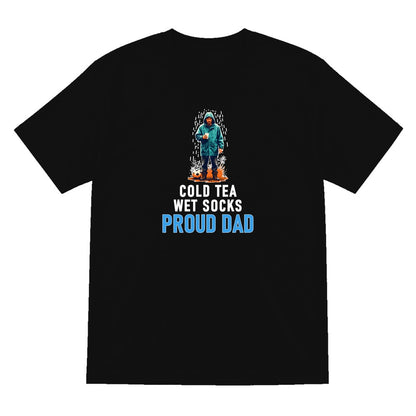 Cold Tea Wet Socks Proud Dad Funny Football Dad T-Shirt & Sweatshirt T-Shirt in Black