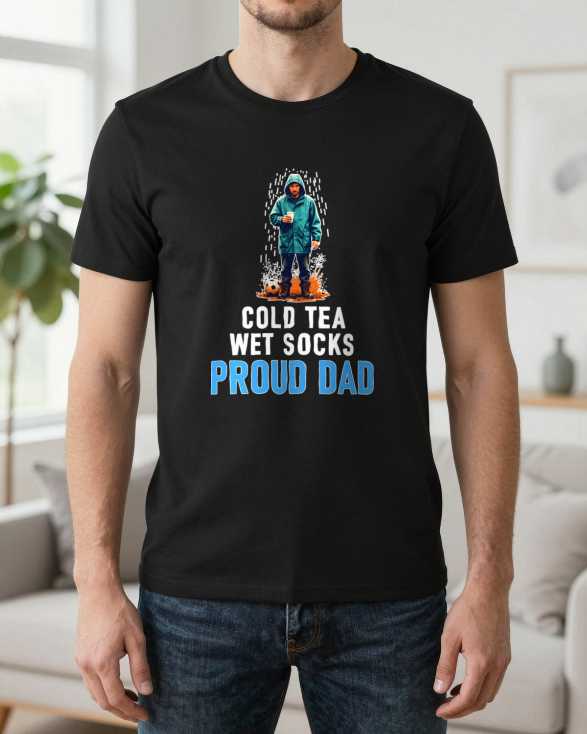 Cold Tea Wet Socks Proud Dad Funny Football Dad T-Shirt & Sweatshirt worn
