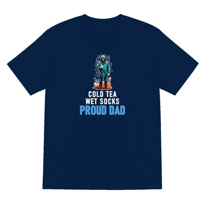 Cold Tea Wet Socks Proud Dad Funny Football Dad T-Shirt & Sweatshirt T-Shirt in Navy