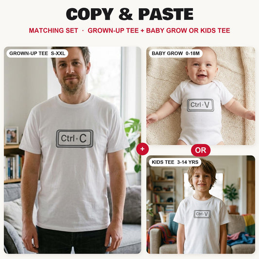 Copy & Paste matching set: grown-up tee with baby grow or kids tee