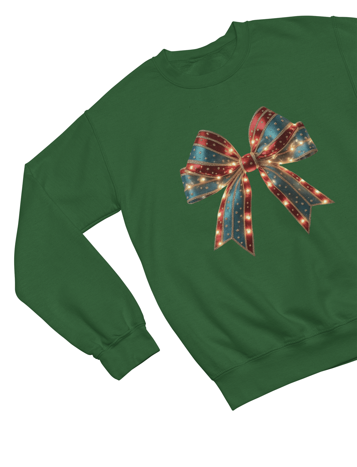 Coquette Christmas Bow Sweatshirt – Festive Girly Winter Jumper Sweatshirt / 3XL (Adult) / Green gift_idea unique_gift personalised_gift