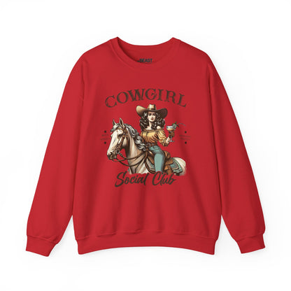 red sweatshirt with cowgirl social club western graphic birthday gift for her